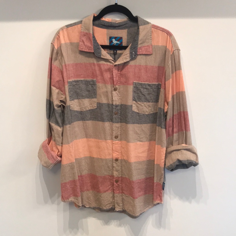 Casual Striped Button Down